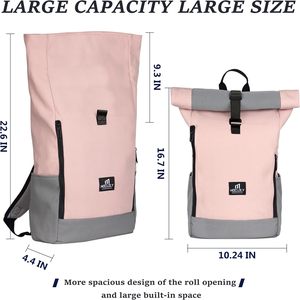 Échantillon gratuit Sac à dos à enroulement personnalisé unisexe en cuir et nylon Sac à dos décontracté pour homme Sac à roulettes convertible pour ordinateur portable Imperméable Anti-vol - Product Image 4