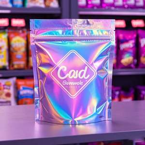 Bolsa Ziplock holográfica de aluminio a prueba de niños impresa personalizada 3,5G 7G 28G bolsas de plástico para dulces y alimentos soporte a prueba de olores para Sushi - Product Image 3