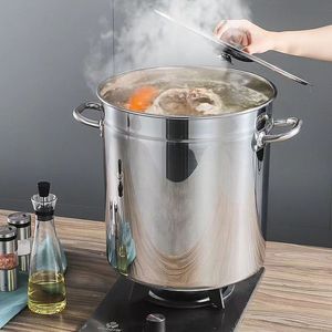 Stainless Steel Soup <b>Pot</b> 5L And Above <b>Large</b> Capacity With Lid For Commercial And Household Use - Product Image 1