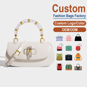 Bolso Bandolera de Cuero Premium con Asa de Bambú Personalizado de Fábrica para Mujer - Product Image 1