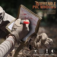 Pochette tactique réglable pour poignet, porte-cartes transparent à 3 panneaux pour données de tir et cartes DOPE
