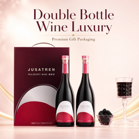 Boîte cadeau écologique à couvercle magnétique pour 2 bouteilles, logo personnalisé, boîte à vin de fruits haut de gamme avec finition miroir, OEM ODM