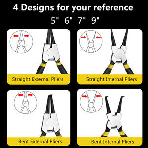 צבת טבעות YTH 7 אינץ' פנימיות/חיצוניות עם קצוות ישרים וכפופים להסרה והחזקת טבעות - Product Image 2