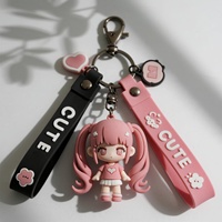 Personnage de dessin animé en caoutchouc PVC 3D personnalisé porte-clés porte-clés accessoires