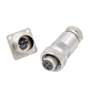 Circular Connector 7pin Servo Proportional Valves 6 + PE Plug All Metal Female C14 Cable Connector