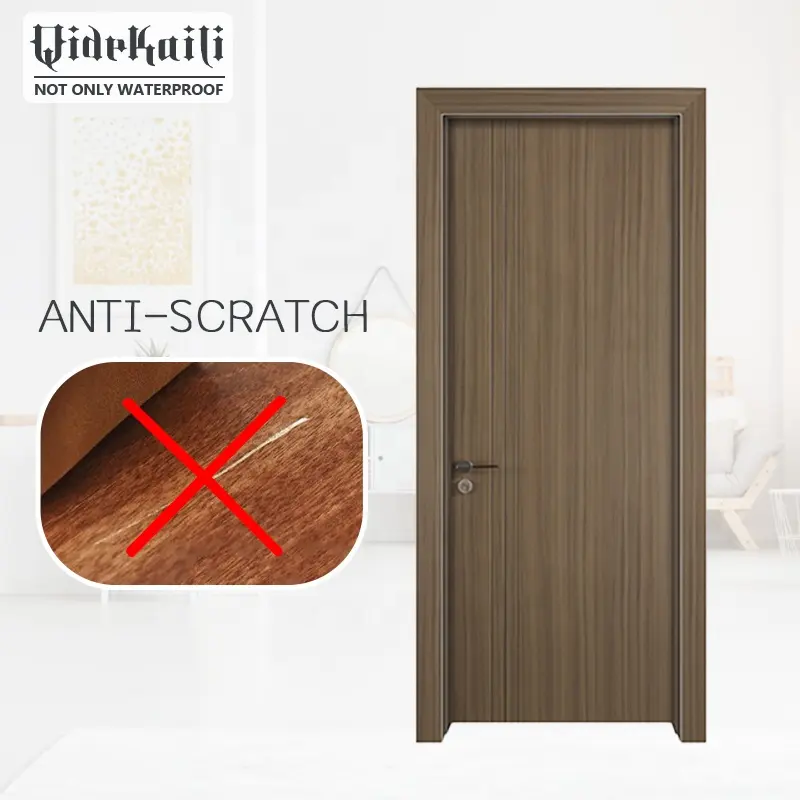 Ingrosso 2mm antigraffio interno appartamento laminato WPC pelli porta per case con telaio