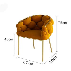 Sillas Grises para Restaurantes y Cafeterías, Silla Moderna de Terciopelo con Diseño de Burbuja para Estudio de Maquillaje - Product Image 6