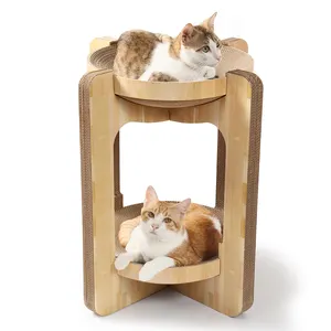 ZhiZao Tempat Tidur Kucing Penggaruk Desain Unik Paten Tempat Tidur Kucing Penggaruk Dek Ganda