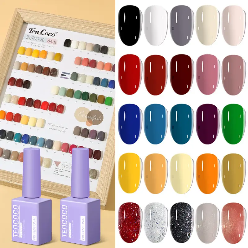 Fornitori di Nail Art bellezza professionale 12ml lunga durata 84 colori popolari alta pigmento OEM/ODM UV Gel smalto Set