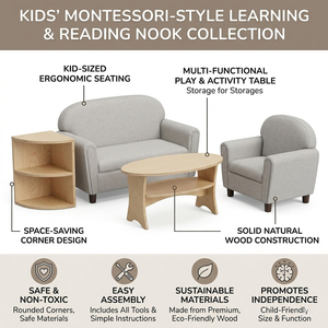 Meubles en bois modernes pour garderie Montessori, ensemble de canapés pour enfants, mobilier pour salle de classe de maternelle, mobilier pour école maternelle - Product Image 2