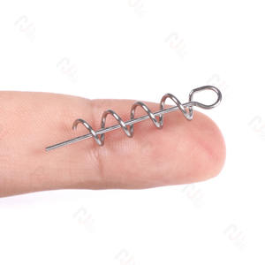 ตะขอตกปลาขาตรงกลางสปริงเกลียวล็อคเข็มตกปลา,สำหรับเหยื่อล่อหนอนข้อเหวี่ยง - Product Image 4