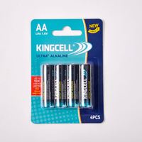 Pile alcaline Kingcell Ultra+ AA LR6 1,5 V, durée de conservation de 10 ans, certifiée ISO 9001 CE, pour appareils électroniques domestiques et de bureau