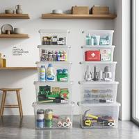 Boîte de rangement épaissie avec couvercle, portable, pour médicaments, jouets, masques, en plastique, épaissie