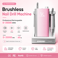 Yaqin Nail Supplies Ponceuse à ongles électrique portable 35000RPM sans balais, lime électrique, machine à percer les ongles
