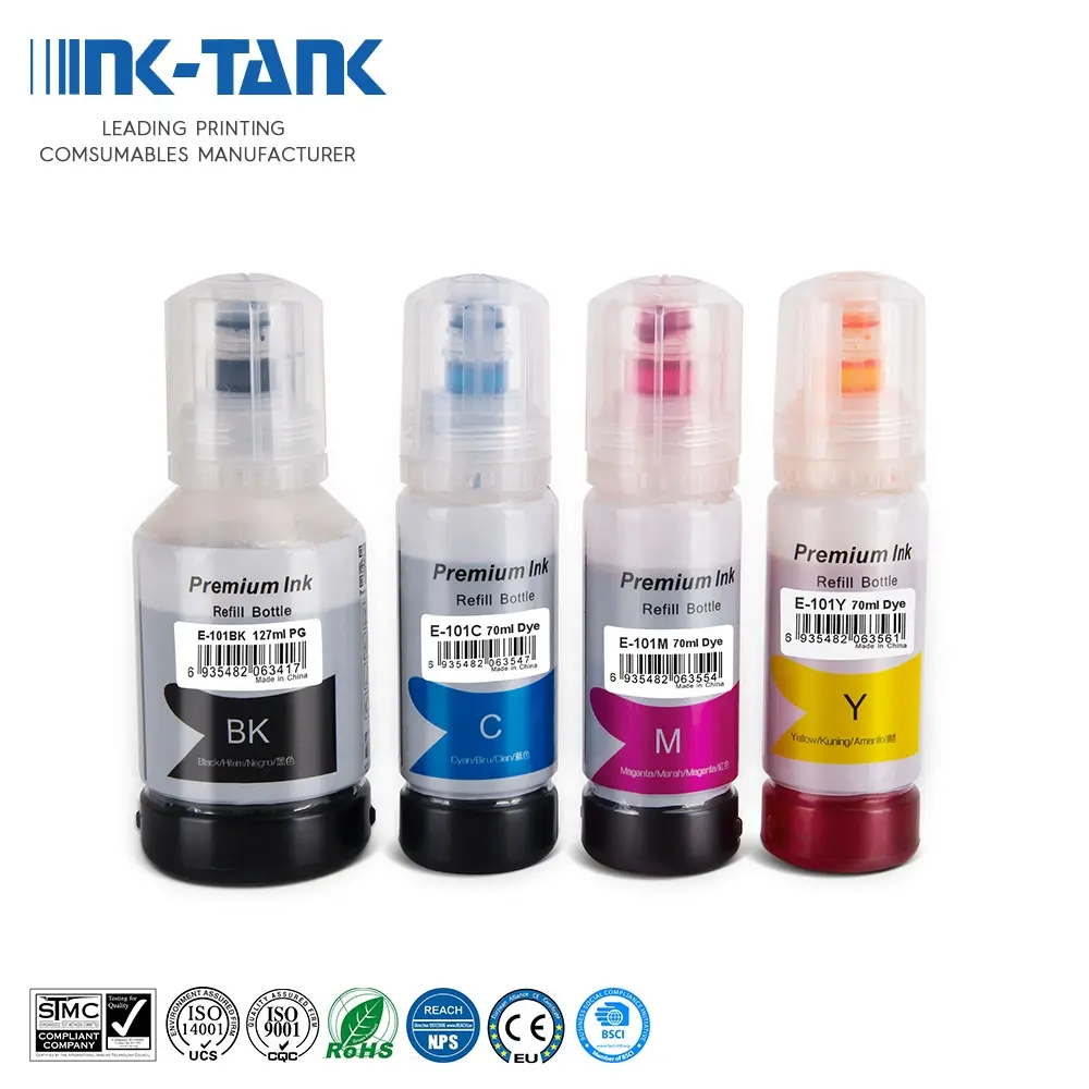 INK-TANK 101 Premium Compatible Color Bulk Water Based Bottle Refill DGT Ink For Epson EcoTank L4150 Printer