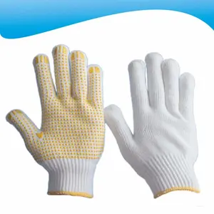 Wholesale Firm Grip Labor Protective PVC Dotted Cotton Knitted Gloves
