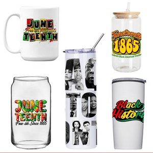 Giá tốt nhất tùy chỉnh UV dtf cup kết thúc tốt đẹp Lịch Sử màu đen thiết kế 16oz Kính Scratch Proof UV chuyển Sticker đề can cho cup - Product Image 6