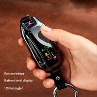 Briquet à double arc populaire pour voiture de sport avec capteur tactile, affichage de puissance sur écran LED, rechargeable, en métal, à impulsion