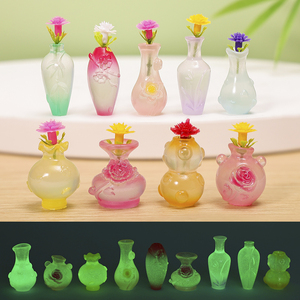 Mini Jarrones de Resina al por Mayor que Brillan en la Oscuridad, Adornos de Jarrones de Estilo Chino para Casas de Muñecas, Miniaturas, Micropaisajes, Decoración del Hogar DIY - Product Image 3