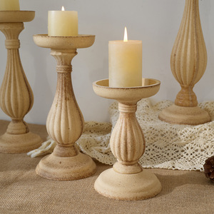 Wooden Candlestick Holder Column Shape European Style Home Decoration Unfinished Decorative <b>Ornament</b> - Product Image 3
