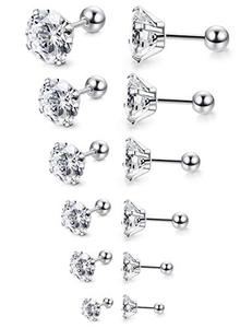 Gaby-pendientes de acero inoxidable para <span class=keywords><strong>hombre</strong></span> y mujer, Piercing para el cartílago, hélice, <span class=keywords><strong>Tragus</strong></span>, Barbell, CZ, 3-8mm, 18G-20G, 6 uds. - Product Image 1