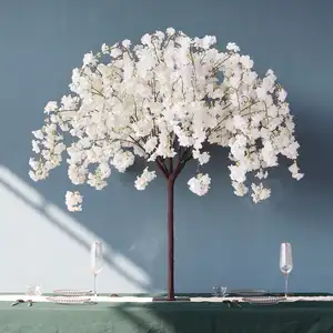 SC003 personnalisé intérieur petit faux fleur arbre blanc rose Table de mariage pièce maîtresse décor artificiel Sakura cerisier arbres de fleurs