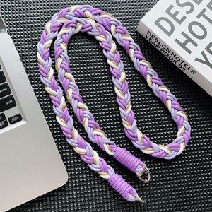 สายคล้องโทรศัพท์มือถือแบบหนา สีสันสดใส ทำจากโพลีเอสเตอร์  แบบยาว ป้องกันการสูญหาย  พร้อมเคส  สายคล้องพลาสติกแบบไขว้  ตัดสีกัน  สำหรับใส่โทรศัพท์มือถือและพวงกุญแจ - Product Image 6