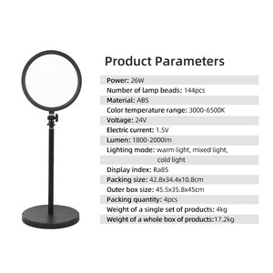 Thay đổi độ sáng vòng ánh sáng với đứng điện thoại chủ từ xa toàn màn hình LED chiếu sáng cho trang điểm nhiếp ảnh <span class=keywords><strong>Studio</strong></span> cắt tóc live streaming - Product Image 3