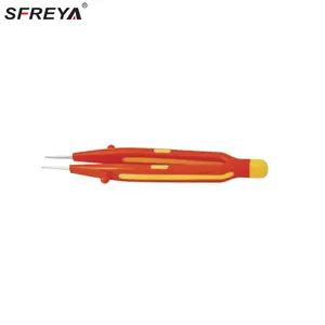 S621A SFREYA VDE 1000V Insulated Insulation Tools Double Color Precision Tweezers Without Teeth For Electrician