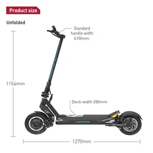 Venta caliente 60V 72v 23.4ah 26ah Marco de aluminio 1300 W E Scooter 10 "Neumático grueso Scooter eléctrico plegable de largo alcance para adultos