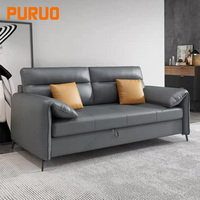 PURUO lujo gran tamaño salón diseño moderno sofá en forma de L sofás sala de estar Seccional de cuero nuevo sofá para la venta