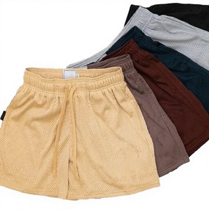 Double <b>Layer</b> Sublimation Plain 100% Polyester Mesh Elastic Waist Casual Breathable Gym Blank Basketball Custom Men's Shorts Dry - Product Image 4