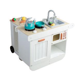 Cucina Giocattolo in Legno per Bambini con Caminetto, Suoni e Luci, Gioco Educativo di Imitazione, Regalo per Bambini e Bambine - Product Image 1