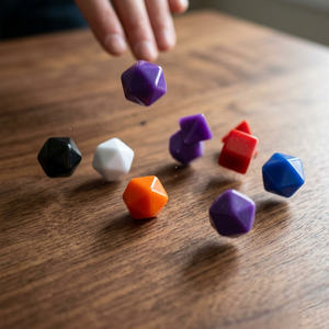 Juego de 7 dados poliédricos multicolor en blanco, dados acrílicos personalizables DIY D4-D20 para juegos de mesa TRPG RPG - Product Image 4