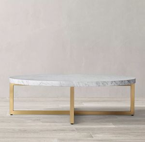 Meubles de salon en gros, table basse ronde moderne en marbre avec base en acier inoxydable - Product Image 2