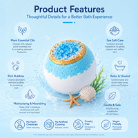 Bombe de bain au sel naturel, huile essentielle biologique, boule de bain effervescente, sel de bain relaxant et hydratant, coffret cadeau