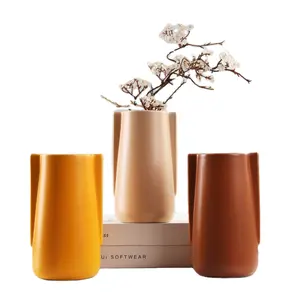 Đầy Màu sắc Flower Vase Set của 4, nhỏ pastel lọ màu vàng hồng màu xanh màu xanh lá cây/teal, trang trí gốm nụ bình quà tặng & thủ công