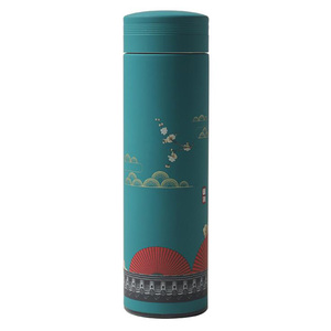 Thermos Solhui 500 ml, style chinois rétro créatif, pour hommes et femmes, étudiants, en acier inoxydable, flacons isothermes littéraires, bouteille d'eau - Product Image 5