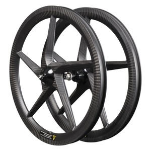 Ruota in carbonio Fnhon Raffica 3 sessanta 5 raggi A cinque razze Wheelset Bici Pieghevole 3 velocità Wheelset 16 349 Cerchio mozzo di Novatec 74/112 millimetri - Product Image 2