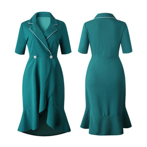10% <span class=keywords><strong>de</strong></span> réduction sur les ourlets d'été pour femmes, petite robe à col rabattu, couture queue <span class=keywords><strong>de</strong></span> poisson, grande robe balançoire - Product Image 4