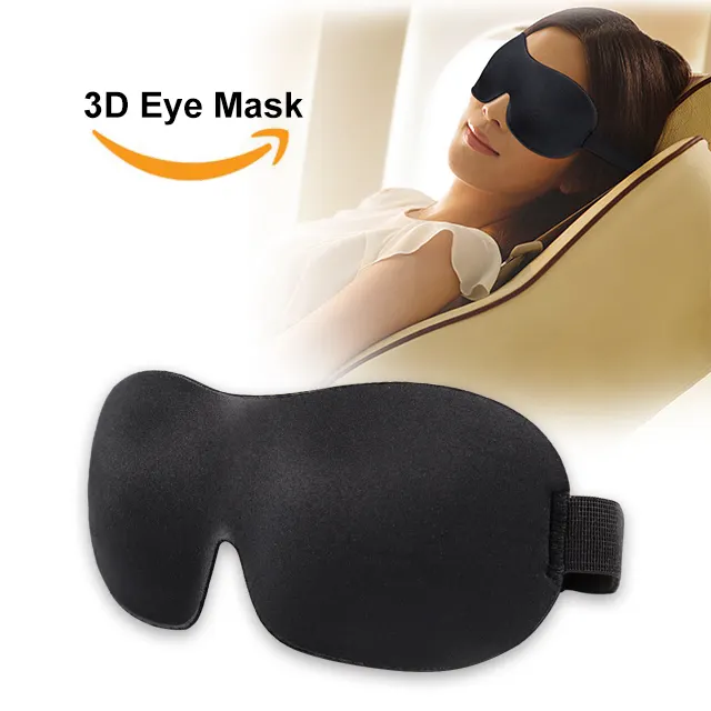Wellcare Masker Tidur 3D Desain Baru, untuk Tidur Berkontur, Masker Mata untuk Pesawat dengan Colokan Telinga