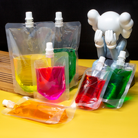 Sachets Jetables en Plastique PE pour Boissons Lactées et Jus, avec Bec Suceur, Idéaux pour les Boissons à Emporter