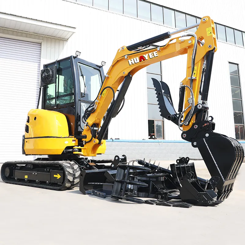 HUAYEE Free Shipping EPA Mini Excavator 3.5 Ton Farm Used EURO 5 Mini Bagger Prices Kubota Engine Mini Excavator Digger For Sale