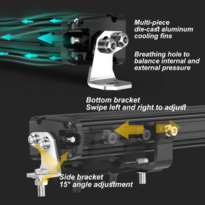 Barre lumineuse de travail LED à rangée unique, <span class=keywords><strong>super</strong></span> brillante, double couleur, feux de jour (DRL) pour camion tout-terrain, VTT, UTV - État neuf - Product Image 4