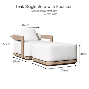 أثاث خارجي من خشب الساج، أثاث فندقي فاخر للخارج، أريكة وحدات مع وسائد، أثاث استرخاء خارجي، طقم أريكة للفناء - Product Image 4