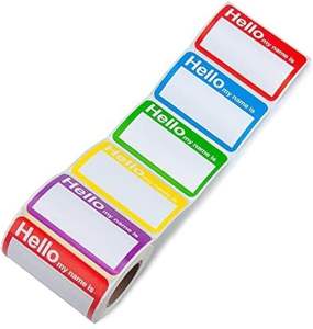 Autocollants étiquettes d'étiquette nominative simples avec ligne perforée pour l'école bureau maison rouleau autocollants auto-adhésifs autocollants en PVC - Product Image 1