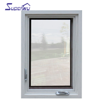 Ventana francesa diseño personalización marco de aluminio ventana abatible ventanas de manivela de aluminio con rejilla
