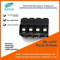 Contrôleur solaire haute puissance ZB137T, type à vis, borne de carte PCB, PA66, cuivre étamé, pas de 15,0 mm, 2-XXP