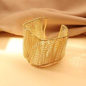 Brazalete de cadena geométrica chapada en oro para mujer con engaste de bisel, joyería bohemia de aleación para fiestas. - Product Image 6
