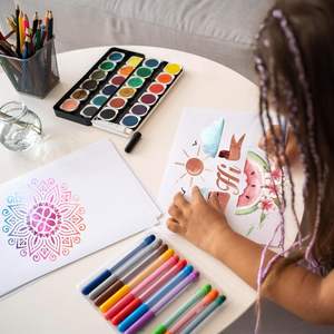 124 numéros de l'alphabet Mandala pochoirs petit grand majuscule 2 et 4 pouces Arts artisanat lettres <span class=keywords><strong>pochoir</strong></span> modèle réutilisable - Product Image 6